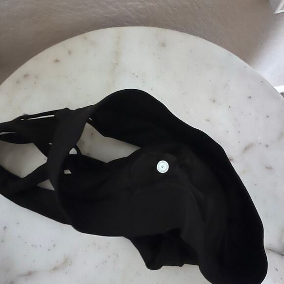 Lululemon Triple Strap Sports Bra Strappy Criss Cross Black 4 Logo Workout - Picture 6 of 8